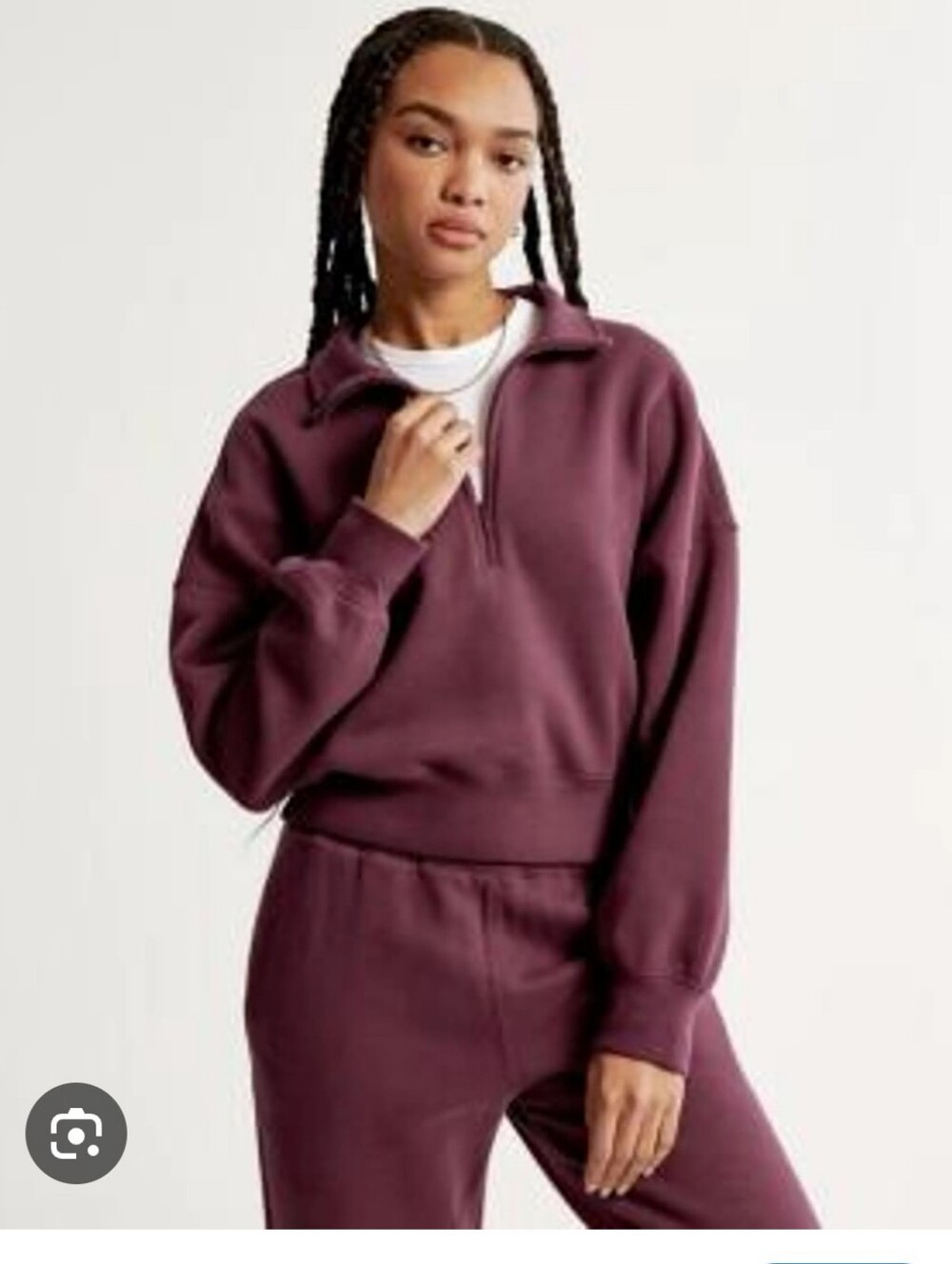 Abercrombie & Fitch Wine Half-Zip Pullover